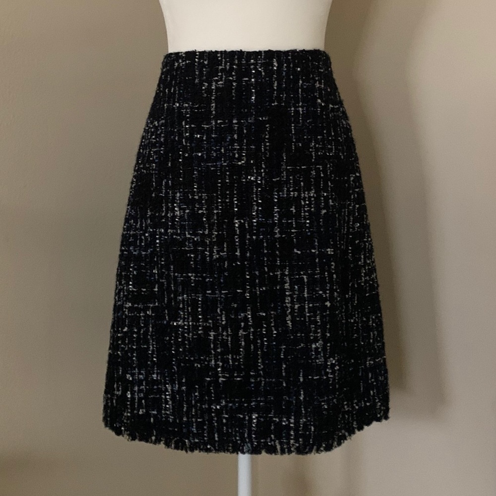 tweed fringe classic a line skirt Ann Taylor